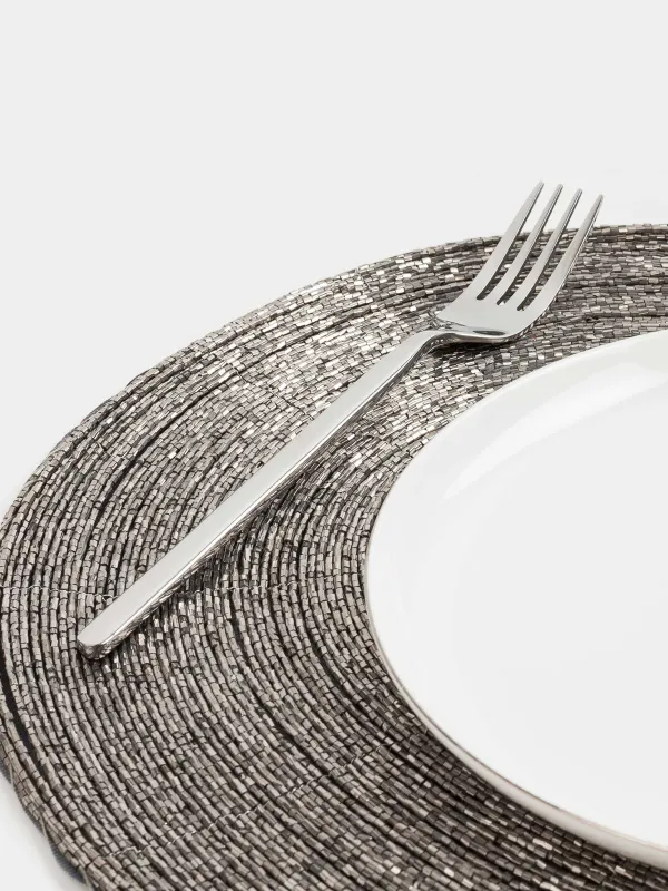 Аспаптарға арналған майлық, 31х41 см, моншақтар, сопақ, қою сұр, Shiny beads, image-4