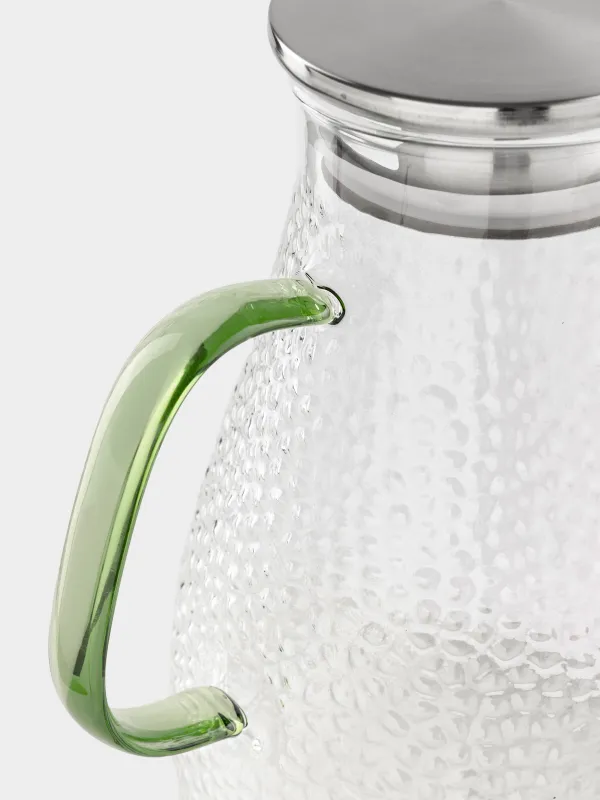 Құмыра, 1,7 л, сүзгіш қақпағы бар, болат құйылған шыны, жасыл тұтқасы бар, Dawned, image-1