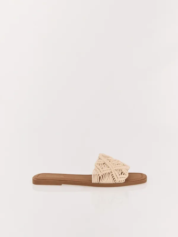 Әйелдер тәпішкелері, өлшемі 36-37, иірілген жіп/полиуретан, сүт түстес, Liadi, image-0