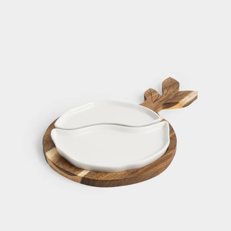 Тіскебасар жиынтығы, 2 зат, жиналмалы, тұғырда, фарфор P/ағаш, ақ, Бұтақ, Noble tree