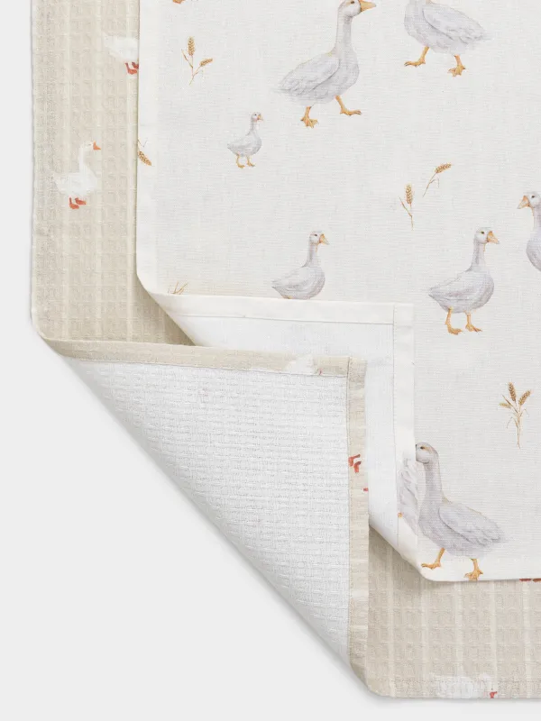 Асүйлік сүлгі, 40х60 см, 2 дана, мақта, сарғылт-қоңыр, Қаз, Poultry, image-2