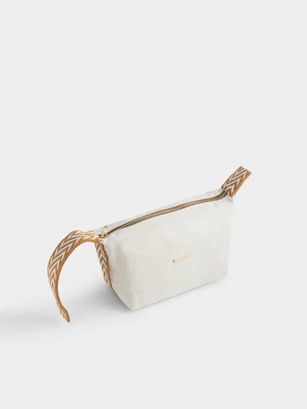 Косметика сөмкесі, 23х13 см, тұтқасы бар, полиэстер, сарғылт, Canvas, image-2