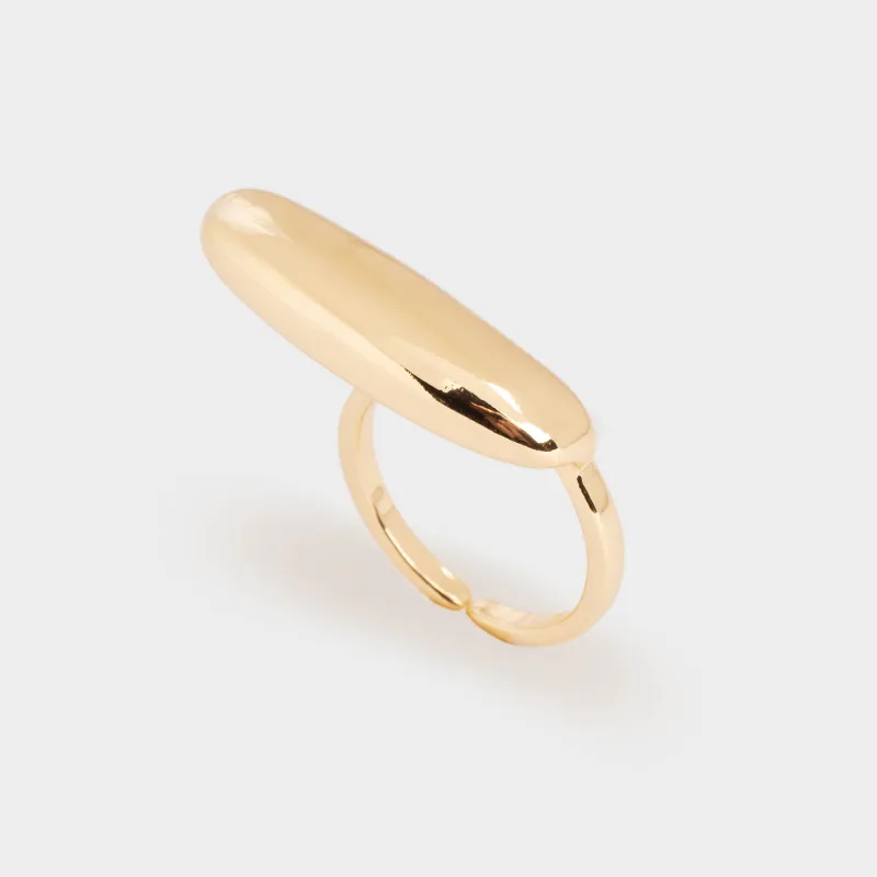 Сақина, 2 см, бірыңғай өлшем, металл, алтын, сопақ, Jewelry