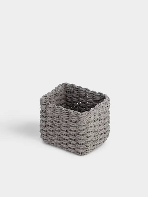 Полотенце, 30х30 см, 4 шт, в корзине, хлопок/целлюлоза, серое/белое, Basket towel, image-6