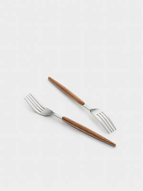 Вилка столовая, 2 шт, сталь/пластик, коричневая, Oslo, image-2