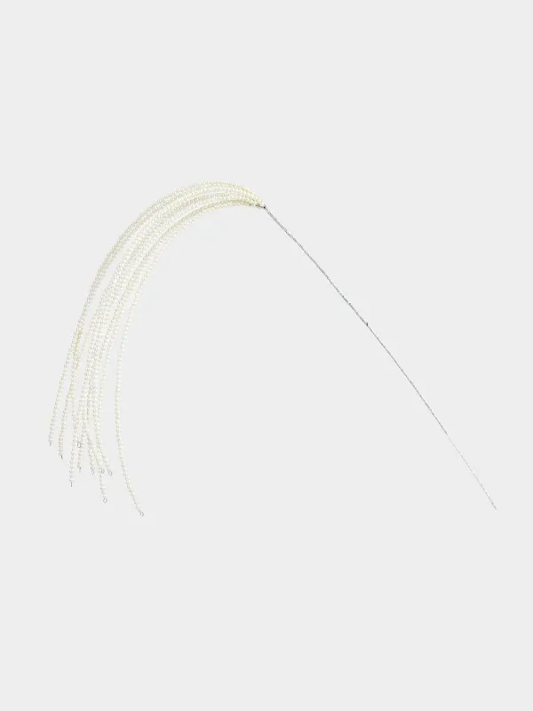 Сәндік бұтақ, 76 см, моншақтар/металл, күміс, Моншақтардан жасалған тал, Balls decor, image-0