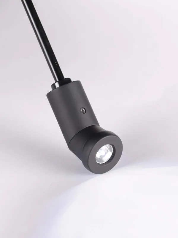 Зонт, 59/30 см, складной, автоматический, с фонариком, эпонж, черный, Ray light, image-3