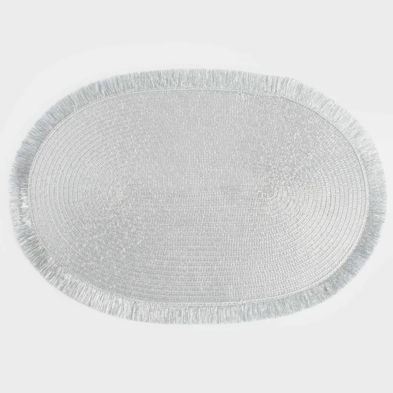 Аспаптарға арналған майлық, 30х45 см, жиегі бар, полиэстер, сопақ, күміс, Rotary shine, image-0