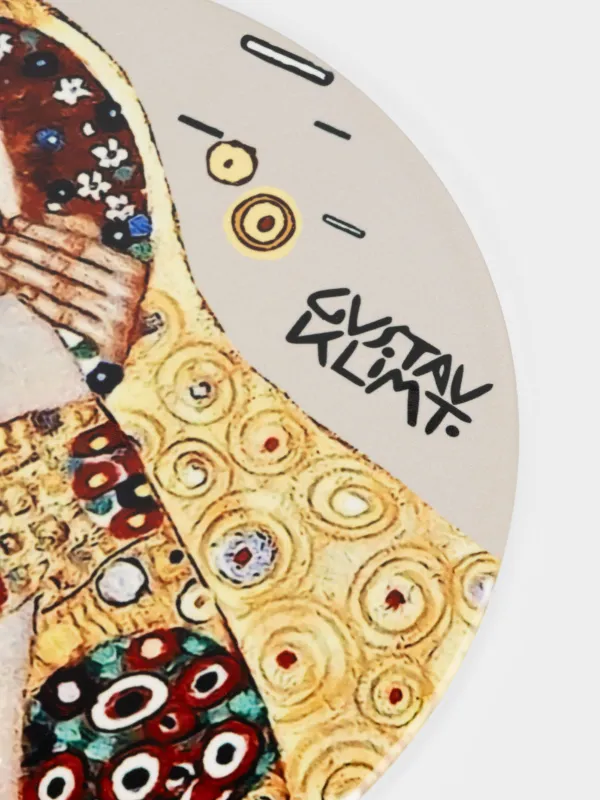 Подставка под горячее, 23х18 см, с ручкой, керамика/пробка, Климт, Поцелуй, Art поцелуй, image-3