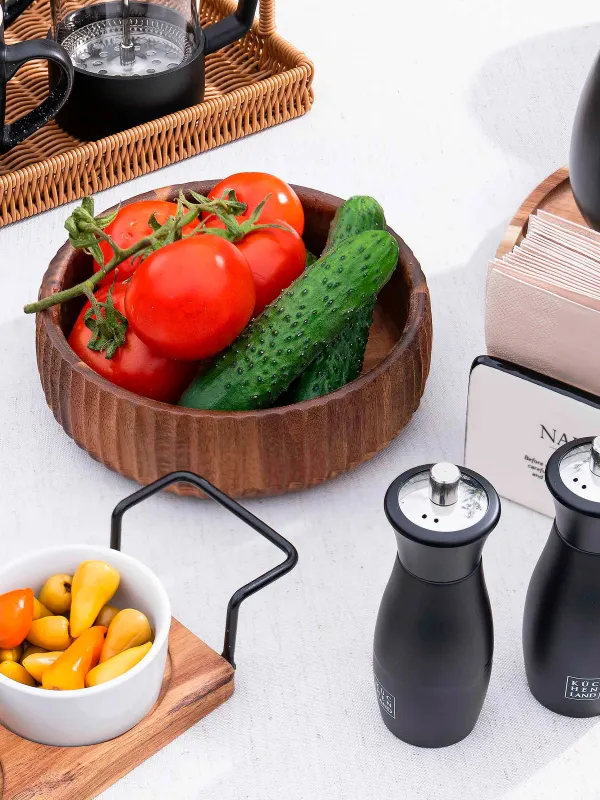 Салатник, 19х6 см, дерево, рифленый, Noble tree, image-8