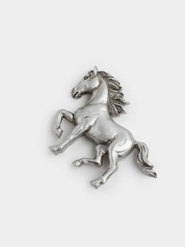Магнит, 8 см, полирезин, күміс, Жылқы, Horse silver, image-3