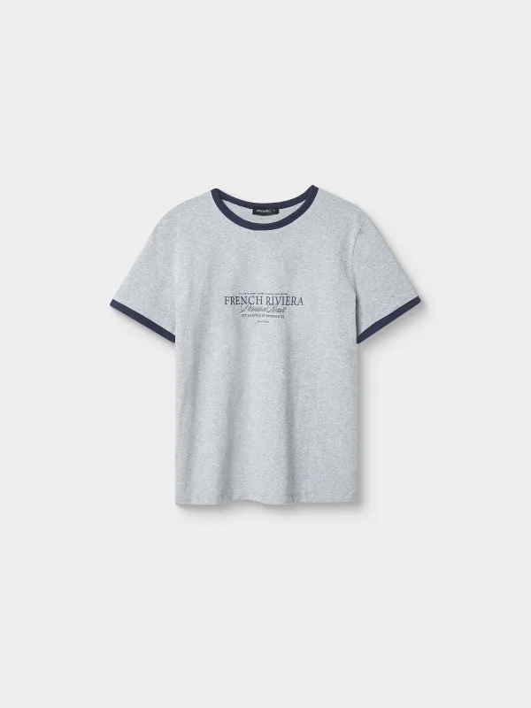 Футболка женская, с контрастным кантом, серая, Isidora, image-4