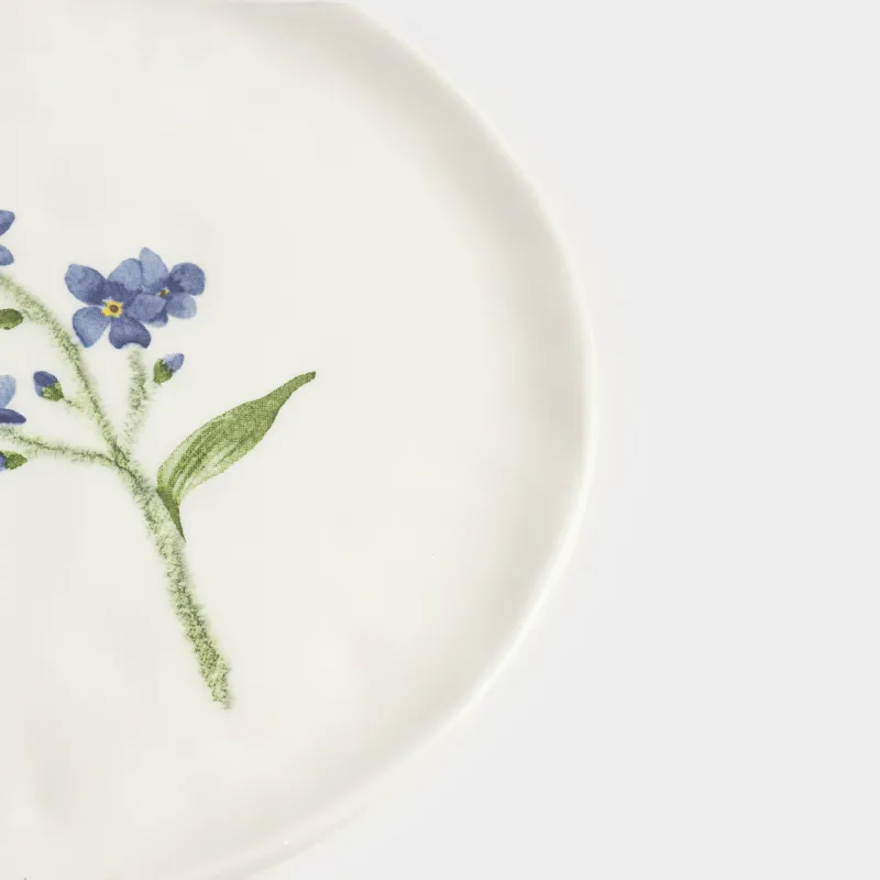 Тарелка закусочная, 19 см, керамика D, белая, Незабудка, Crumple flower, image-3