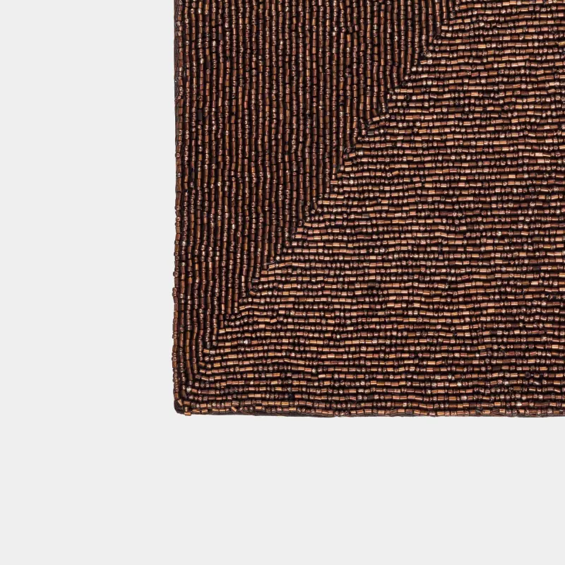 Салфетка под приборы, 30х40 см, бисер, прямоугольная, темно-бронзовая, Shiny beads, image-1