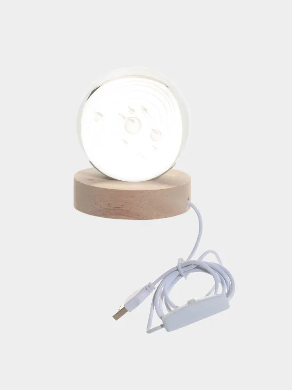 Светильник декоративный, 10 см, стекло/дерево, Планеты, Illumination, image-1