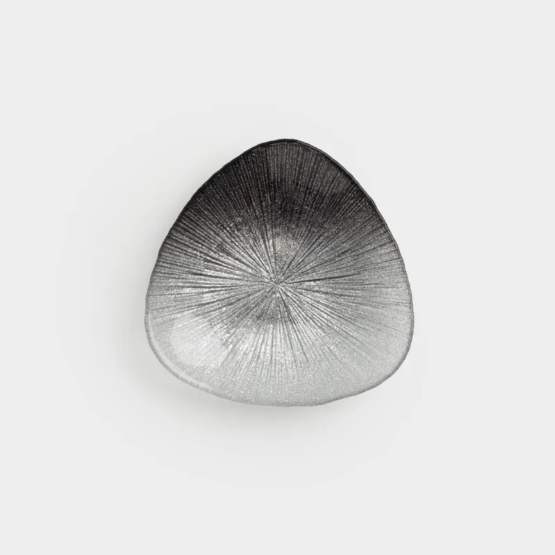 Тарелка десертная, 16 см, стекло, серебристо-серая, Angle