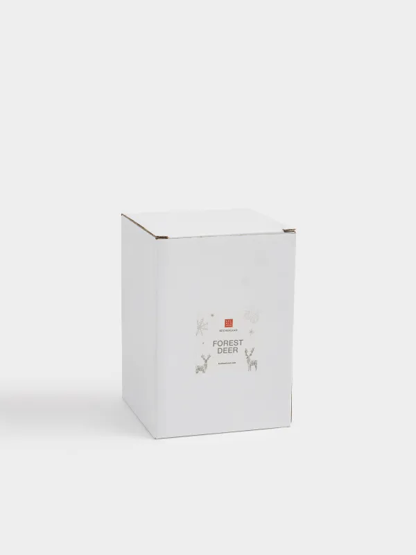 Подсвечник, 7x11 см, для тонкой свечи, керамика D, белый, Олень, Forest deers, image-4