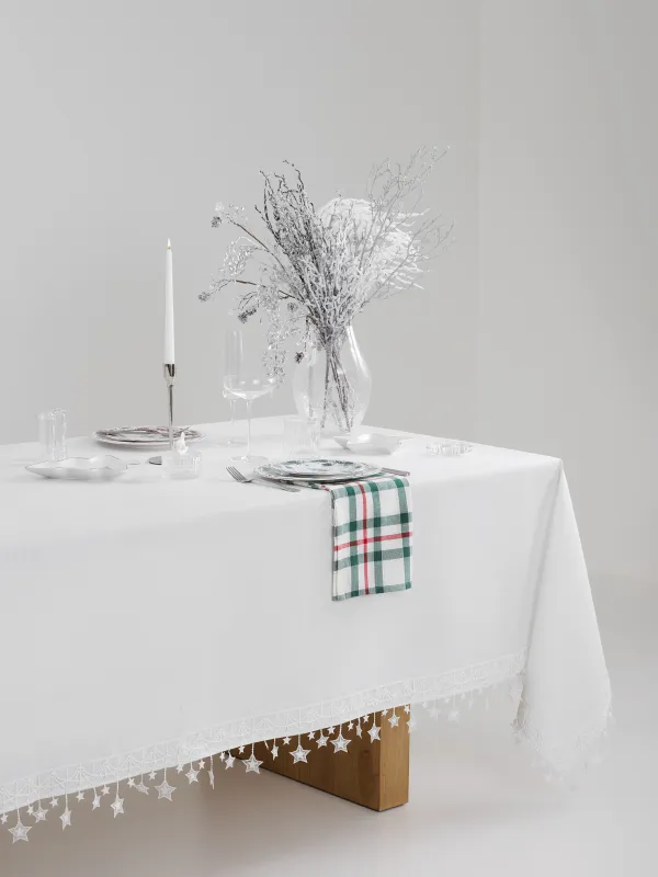 Дастархан, 170х250 см, шілтерлі, полиэстер, ақ, Жұлдыздар, Stars framed, image-6