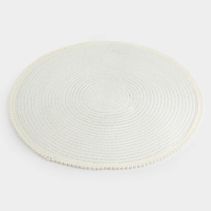 Аспаптарға арналған майлық, 38 см, полиэстер/пластик, дөңгелек, ақ, Інжу жиек, Rotary shine, image-2