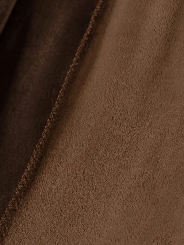 Плед, 140х190 см, фланель, коричневый, Flannel, image-3