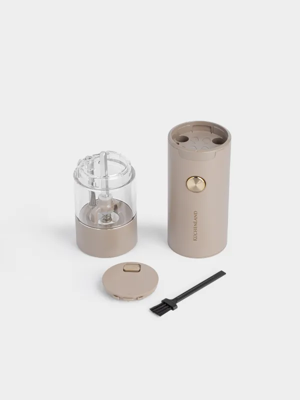 Мельница для специй, 18 см, 2 шт, электрическая, пластик, LED W, бежевая, Liberica light, image-3
