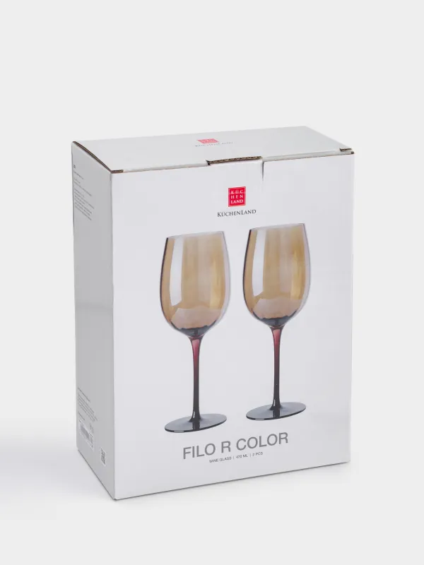 Шарап бокалы, 470 мл, 2 дана, шыны, кәріптас-қоңыр, Filo R color, image-5