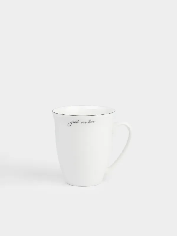 Кружка, 350 мл, фарфор N, белая, Just one love, Lovely story, image-0