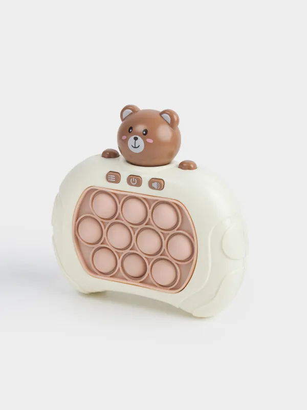 Дамытушы ойыншық, антистресс, 13х12 см, электронды, пластик, Аю, Pop-it, image-1