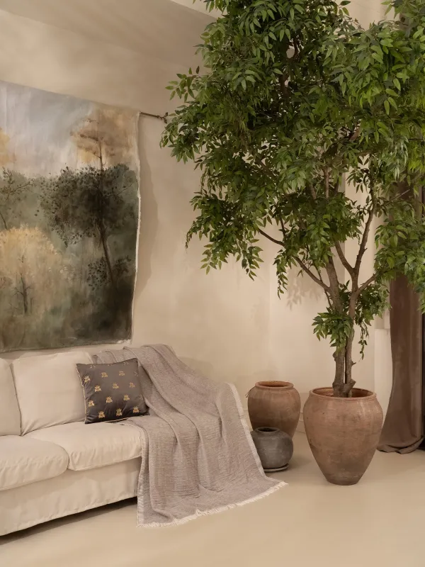 Сәндік жастық, 45х45, барқыт, сұр, Аралар, Honey, image-2