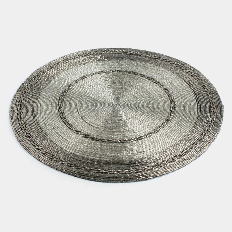 Аспаптарға арналған майлық, 36 см, моншақ, дөңгелек, қою сұр, Circle beads, image-1