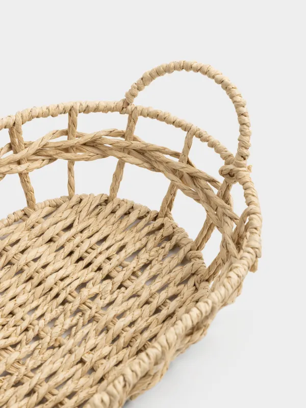 Корзина для хранения, 28х20 см, плетеная, с ручками, целлюлоза, овальная, Braided, image-2