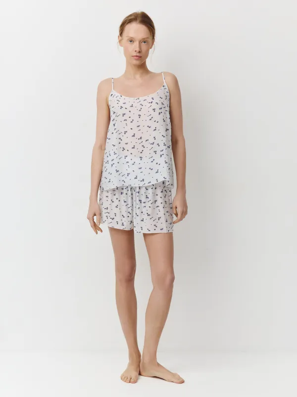 Әйелдер шорттары, үйге арналған, өлшемі S, вискоза/нейлон, сүт түстес, Гүлдер, Odelia, image-1