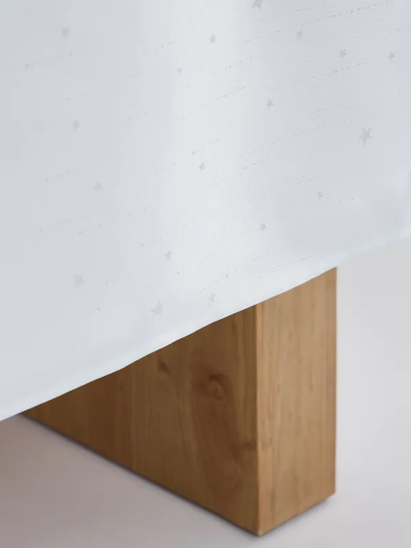 Скатерть, 170х250 см, жаккард, полиэстер, светло-серая, Серебристые звезды, Starlight, image-6