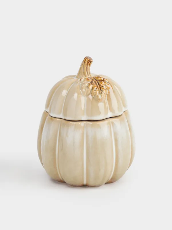 Сақтау ыдысы, 13х16 см, мл, керамика, сүтті-қоңыр, Асқабақ, Pumpkin велир, image-0