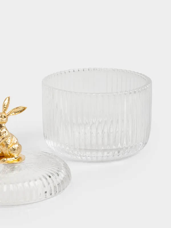 Сақтау ыдысы, 10х13 см, 280 мл, шыны Р/металл, Алтын қоян, Ribby gold, image-3