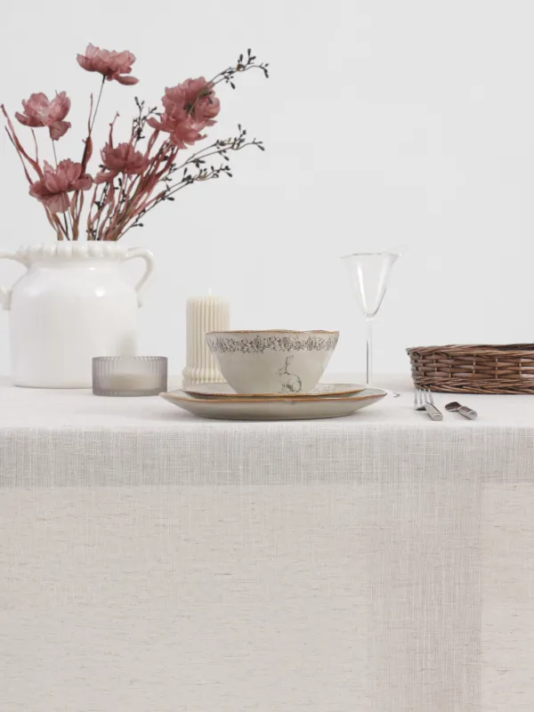 Дастархан, 170х250 см, шілтерлі, полиэстер/зығыр/мақта, сарғылт-қоңыр, Natural framed, image-3