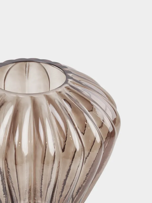 Гүл вазасы, 27 см, шыны, қоңыр, Ribedic, image-2