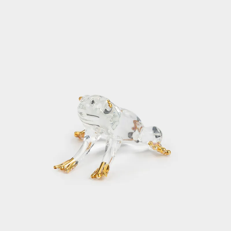 Статуэтка, 7x4 см, стекло, золотистая, Лягушка, Vitreous
