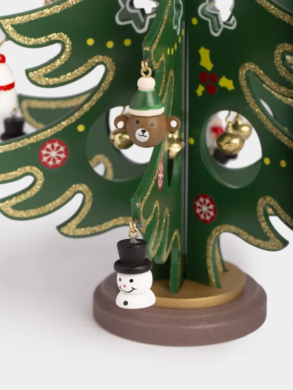 Статуэтка, 29 см, с подвесками, МДФ, зеленая, Ель с игрушками, Christmas style, image-3