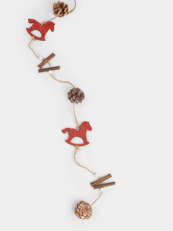 Гирлянда декоративная, 1 м, дерево, Figure wood, image-1