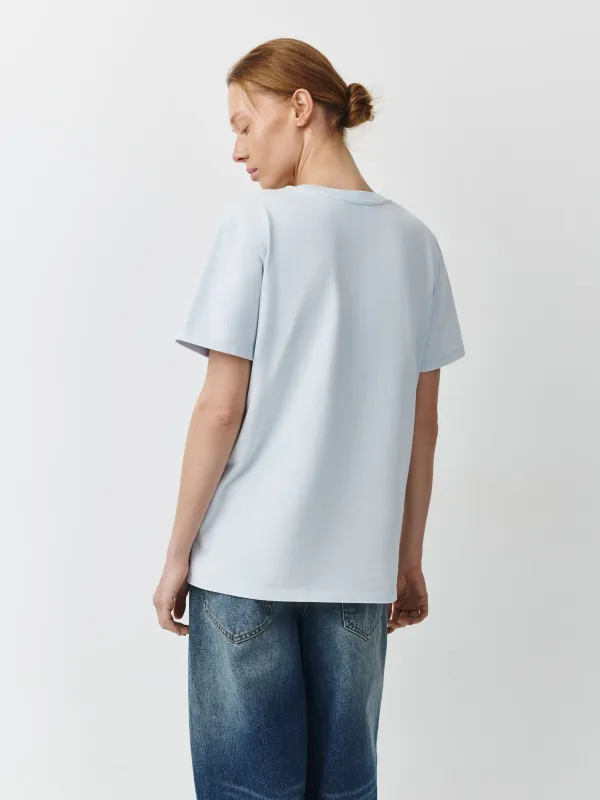 Әйелдер футболкасы, өлшемі XS, мақта, көгілдір, Joanna, image-3