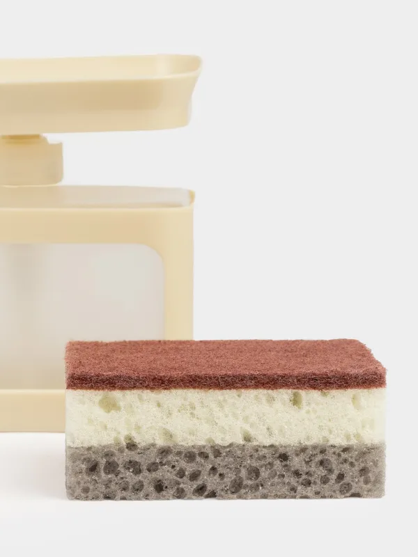 Диспенсер для моющего средства, 680 мл, с губкой, Keeping, image-3