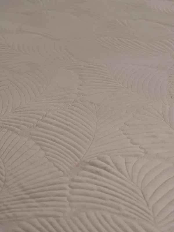 Төсек жапқыш, 240х260 см, сырылған, полиэстер, қоңыр, Пальма жапырағы, Stitch velvet, image-3