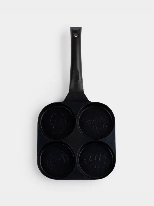 Сковорода для яиц и оладий, 19 см, 4 отд, с покрытием, алюминий, Животные, Action, image-1