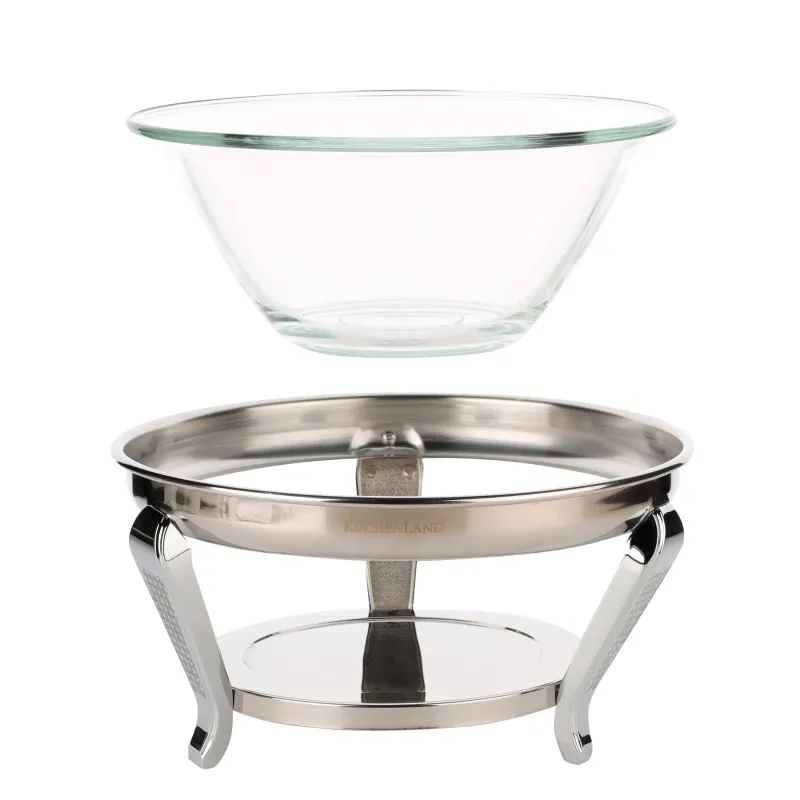 Салат ыдысы, 30х13 см, 3 пр, қасықпен/шанышқымен, тұғырда, шыны/металл, Winter antarctica, image-2