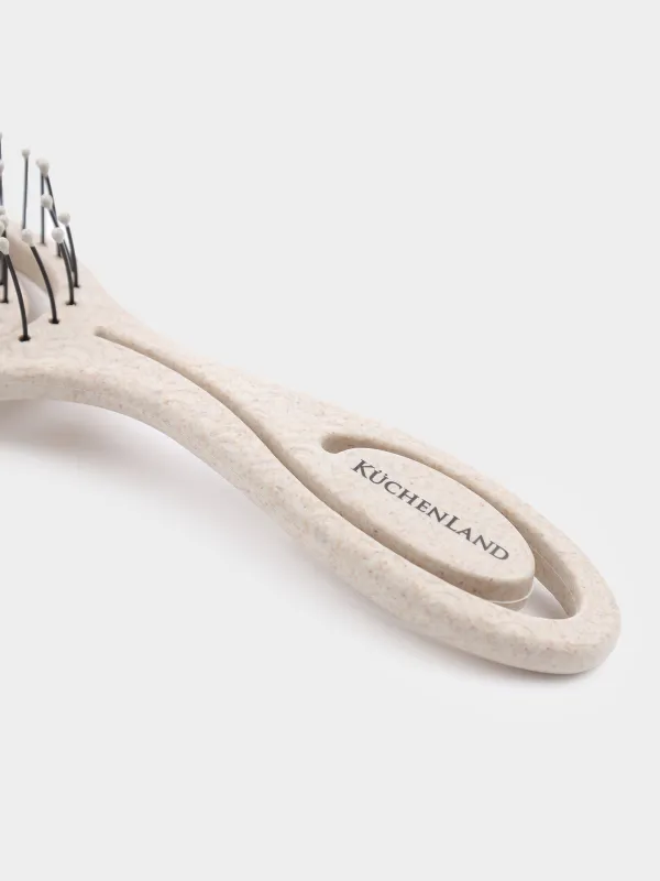 Шашқа арналған массаж тарағы, 22 см, өсімдік талшығы/пластик, сарғылт, Zipo, image-3