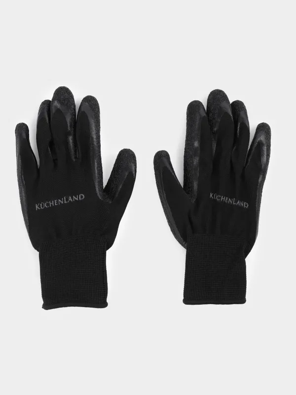 Бақша қолғаптары, RM, нитрил / полиэстер, қара, бақша, image-0