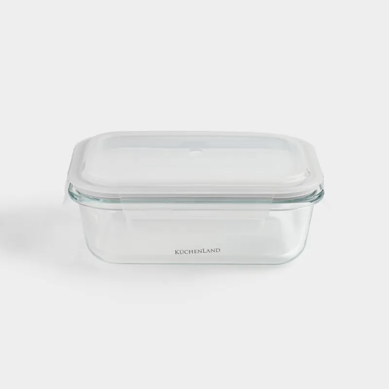 Контейнер, 640 мл, с клипсами, стекло Т/пластик, прямоугольный, Clip
