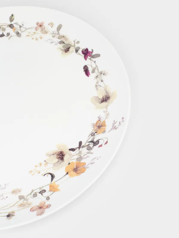 Түскі ас тәрелкесі, 27 см, фарфор N, ақ, Сары гүлдер, Floweri, image-4