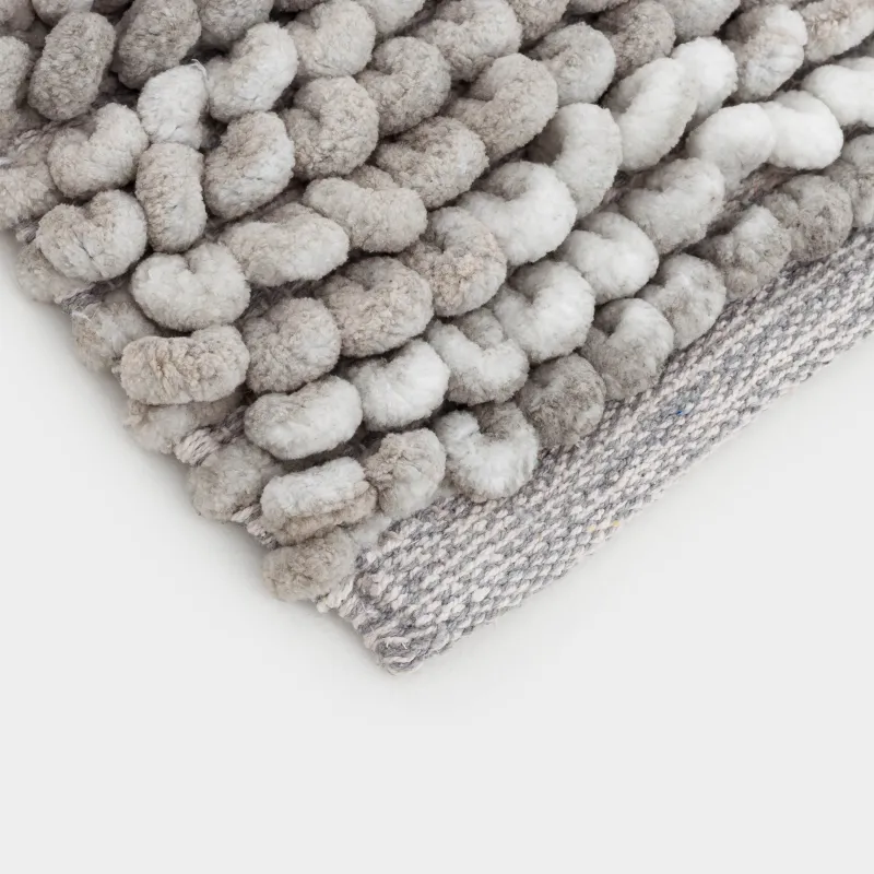 Кілем, 50х80 см, полиэстер / мақта, сұр, көпіршіктер, image-2